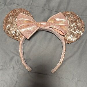 Disney Sequin Minnie Mouse Ears Headband - Rose Gold